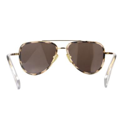 H10316(2) Unisex Hand Polished brown Hybrid Full Rim Aviator Luxury Sunglasses Eyewear