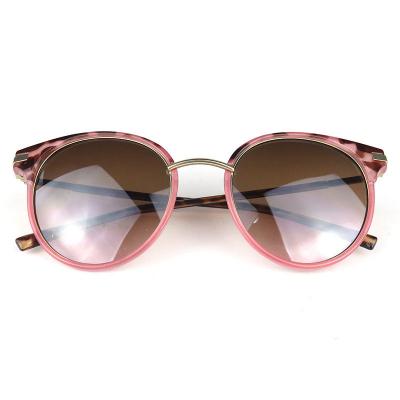 H10292 Women's Hand Polished pink Hybrid Full Rim Round Vintage Sunglasses Eyewear
