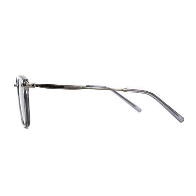 H10317(1) Unisex UV400 Protection clear/transparent Hybrid Full Rim Square Modern Sunglasses Eyewear