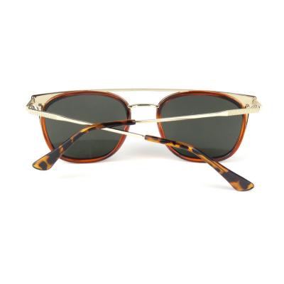 H10313 Unisex Premium Quality tortoise Hybrid Full Rim Square Vintage Sunglasses Eyewear