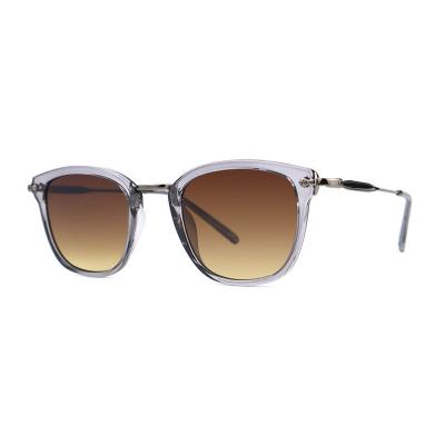 H10317(1) Unisex UV400 Protection clear/transparent Hybrid Full Rim Square Modern Sunglasses Eyewear