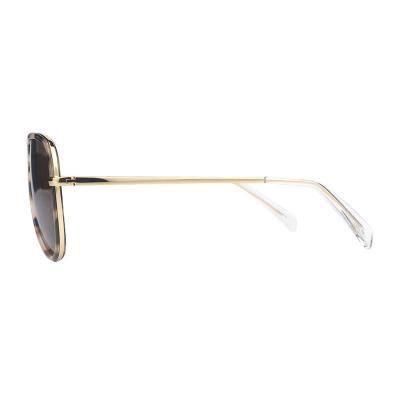 H10316(2) Unisex Hand Polished brown Hybrid Full Rim Aviator Luxury Sunglasses Eyewear