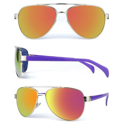 H10277 Unisex Hand Polished silver Hybrid Full Rim Aviator Modern Sunglasses Eyewear