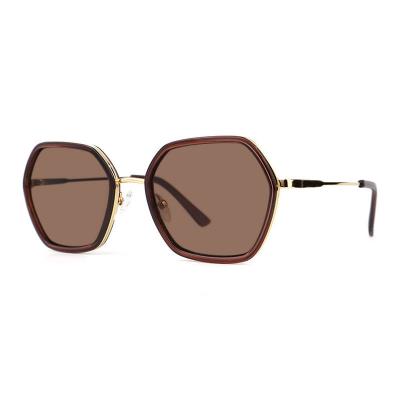 H10319(1) Women's Premium Quality burgundy/wine red Hybrid Full Rim Geometric Modern Sunglasses Eyewear