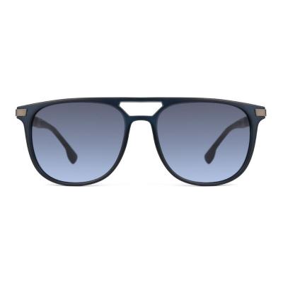H10320(2) Men's Hand Polished black Hybrid Full Rim Square Modern Sunglasses Eyewear