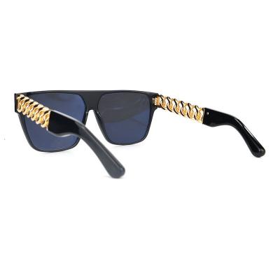 H10328(1) Unisex Hand Polished black Hybrid Full Rim Square Modern Sunglasses Eyewear