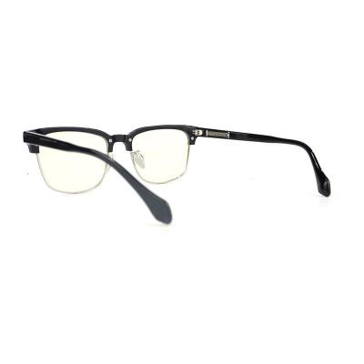 H10335(1) Unisex Scratch Resistant black Hybrid Semi Rimless Browline Vintage Sunglasses Eyewear