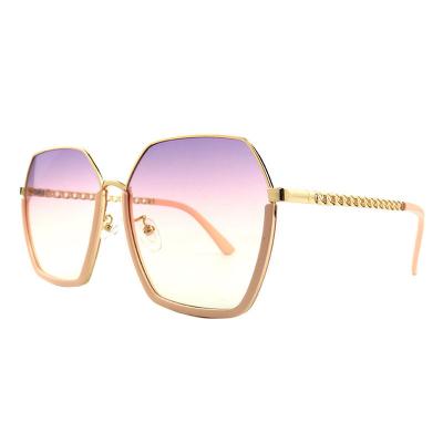 H10326(2) Women's Spring Hinge gold Hybrid Semi Rimless Geometric Modern Sunglasses Eyewear