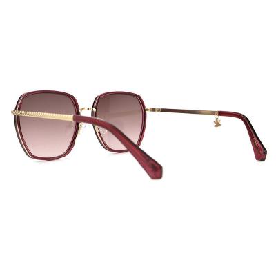 H10323(3) Women's Premium Quality black with gold accents Hybrid Full Rim Geometric Modern Sunglasses Eyewear