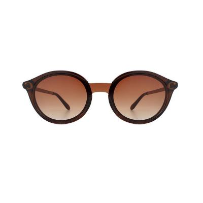 H10364(1) Unisex Scratch Resistant tortoiseshell brown/amber Hybrid Full Rim Round Vintage Sunglasses Eyewear