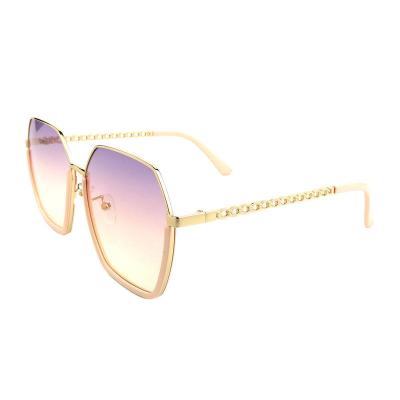 H10326(2) Women's Spring Hinge gold Hybrid Semi Rimless Geometric Modern Sunglasses Eyewear