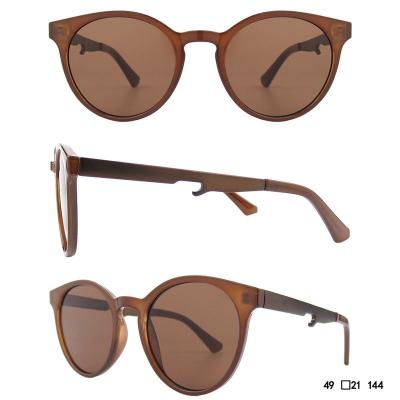H10361(3) Unisex Hand Polished black Hybrid Full Rim Round Modern Sunglasses Eyewear