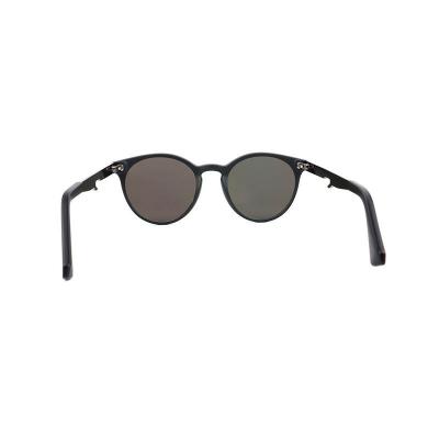 H10361(1) Unisex Polarized black Hybrid Full Rim Round Modern Sunglasses Eyewear