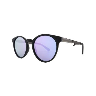 H10361(1) Unisex Polarized black Hybrid Full Rim Round Modern Sunglasses Eyewear