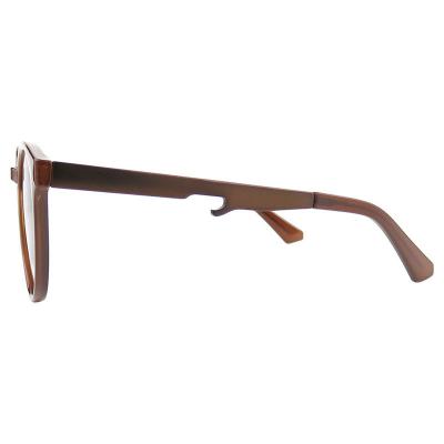H10361(3) Unisex Hand Polished black Hybrid Full Rim Round Modern Sunglasses Eyewear