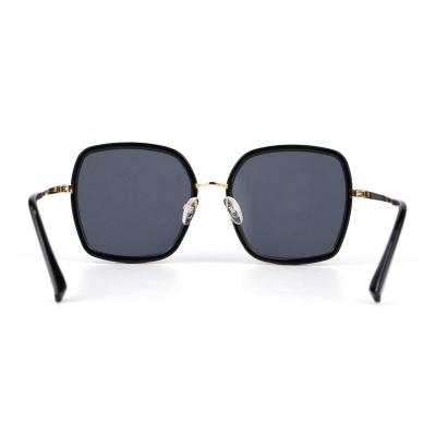 H10324(1) Women's Scratch Resistant black with gold accents Hybrid Full Rim Geometric Luxury Sunglasses Eyewear