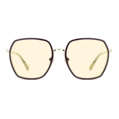 H10323(2) Women's Durable black with gold accents Hybrid Full Rim Geometric Modern Sunglasses Eyewear