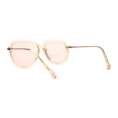 H10329(2) Women's Hand Polished transparent/clear with gold accents Hybrid Full Rim Square Luxury Sunglasses Eyewear