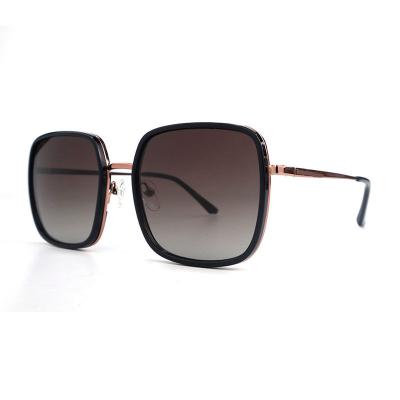 H10348(1) Women's UV400 Protection black with rose gold accents Hybrid Full Rim Square Modern Sunglasses Eyewear