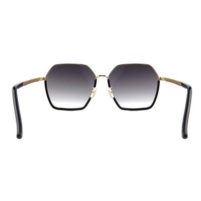 H10326(3) Women's UV400 Protection gold Hybrid Semi Rimless Geometric Modern Sunglasses Eyewear