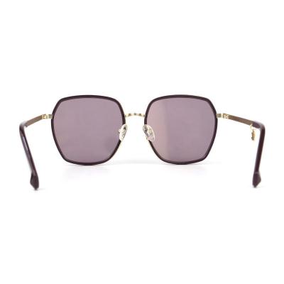 H10323(2) Women's Durable black with gold accents Hybrid Full Rim Geometric Modern Sunglasses Eyewear