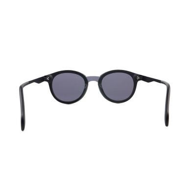 H10359(1) Unisex UV400 Protection black Hybrid Full Rim Round Modern Sunglasses Eyewear