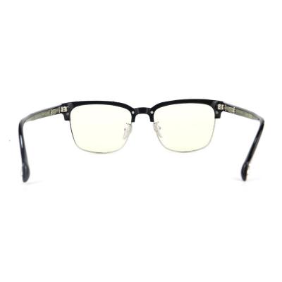 H10335(1) Unisex Scratch Resistant black Hybrid Semi Rimless Browline Vintage Sunglasses Eyewear