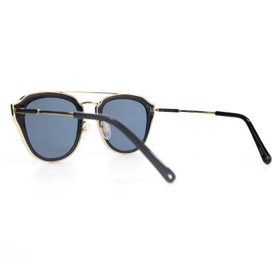 H10333(1) Unisex Polarized black with gold trim Hybrid Full Rim Geometric Luxury Sunglasses Eyewear