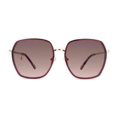 H10323(3) Women's Premium Quality black with gold accents Hybrid Full Rim Geometric Modern Sunglasses Eyewear