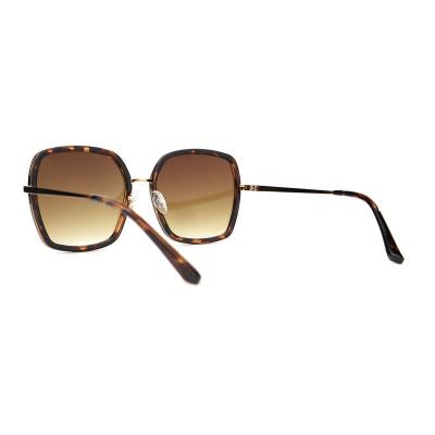 H10324(2) Women's Spring Hinge black with gold accents Hybrid Full Rim Geometric Luxury Sunglasses Eyewear