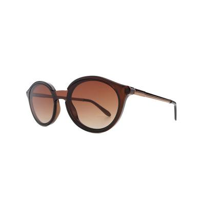 H10364(1) Unisex Scratch Resistant tortoiseshell brown/amber Hybrid Full Rim Round Vintage Sunglasses Eyewear