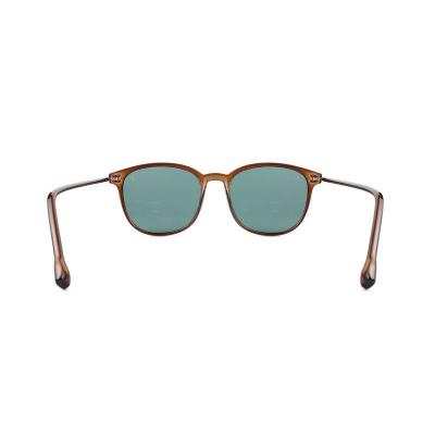 H10358(1) Unisex Durable amber brown/tortoiseshell Hybrid Full Rim Round Modern Sunglasses Eyewear