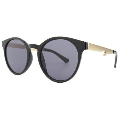 H10361(2) Unisex Spring Hinge black Hybrid Full Rim Round Modern Sunglasses Eyewear
