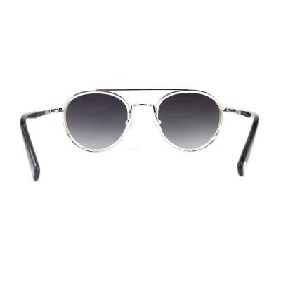H10337(2) Unisex Durable burgundy/wine with black metal accents Hybrid Full Rim Round Modern Sunglasses Eyewear
