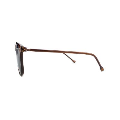 H10358(1) Unisex Durable amber brown/tortoiseshell Hybrid Full Rim Round Modern Sunglasses Eyewear