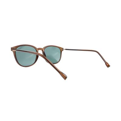 H10358(1) Unisex Durable amber brown/tortoiseshell Hybrid Full Rim Round Modern Sunglasses Eyewear