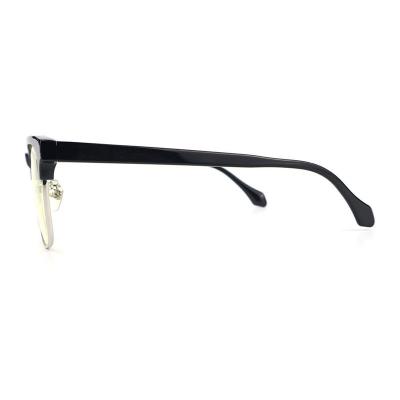 H10335(1) Unisex Scratch Resistant black Hybrid Semi Rimless Browline Vintage Sunglasses Eyewear