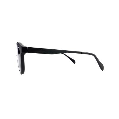 H10359(1) Unisex UV400 Protection black Hybrid Full Rim Round Modern Sunglasses Eyewear