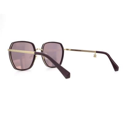 H10323(2) Women's Durable black with gold accents Hybrid Full Rim Geometric Modern Sunglasses Eyewear