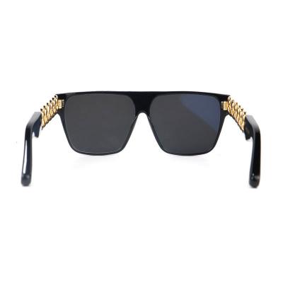 H10328(1) Unisex Hand Polished black Hybrid Full Rim Square Modern Sunglasses Eyewear