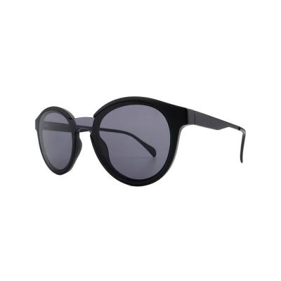 H10359(1) Unisex UV400 Protection black Hybrid Full Rim Round Modern Sunglasses Eyewear
