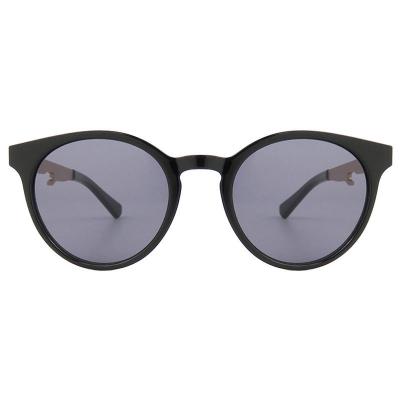 H10361(2) Unisex Spring Hinge black Hybrid Full Rim Round Modern Sunglasses Eyewear