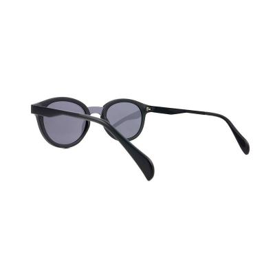 H10359(1) Unisex UV400 Protection black Hybrid Full Rim Round Modern Sunglasses Eyewear