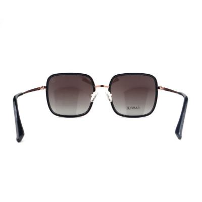 H10348(1) Women's UV400 Protection black with rose gold accents Hybrid Full Rim Square Modern Sunglasses Eyewear