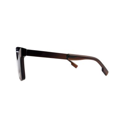 H10366(1) Unisex Spring Hinge tortoise/amber with black accents Hybrid Full Rim Geometric Modern Sunglasses Eyewear