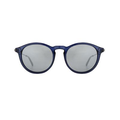 H10360(1) Unisex Hand Polished navy blue Hybrid Full Rim Round Modern Sunglasses Eyewear