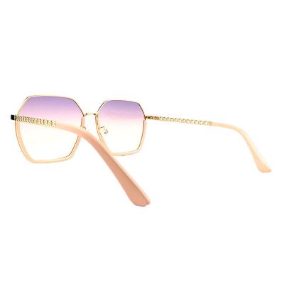 H10326(2) Women's Spring Hinge gold Hybrid Semi Rimless Geometric Modern Sunglasses Eyewear
