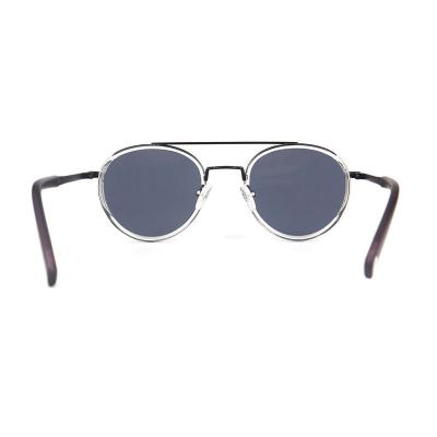 H10337(3) Unisex Durable burgundy/wine with black metal accents Hybrid Full Rim Round Modern Sunglasses Eyewear