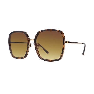H10324(2) Women's Spring Hinge black with gold accents Hybrid Full Rim Geometric Luxury Sunglasses Eyewear