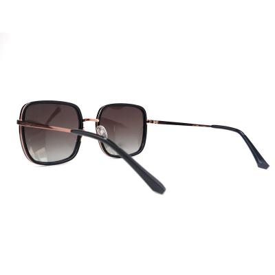 H10348(1) Women's UV400 Protection black with rose gold accents Hybrid Full Rim Square Modern Sunglasses Eyewear